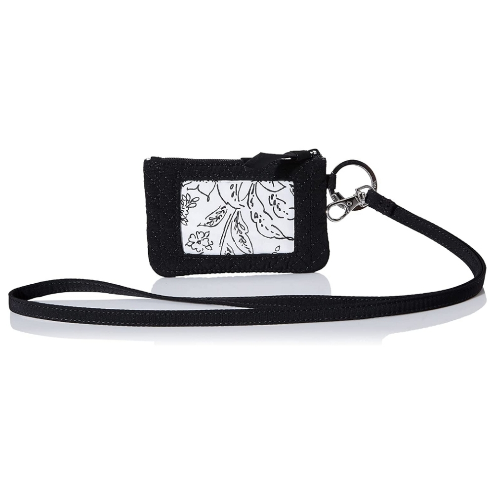 Vera Bradley Microfiber Zip ID Case and Lanyard Combo in Black